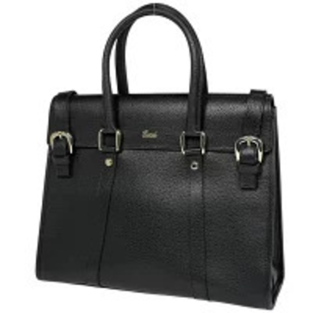 Gucci Abbey handbag leather buckle strap Black